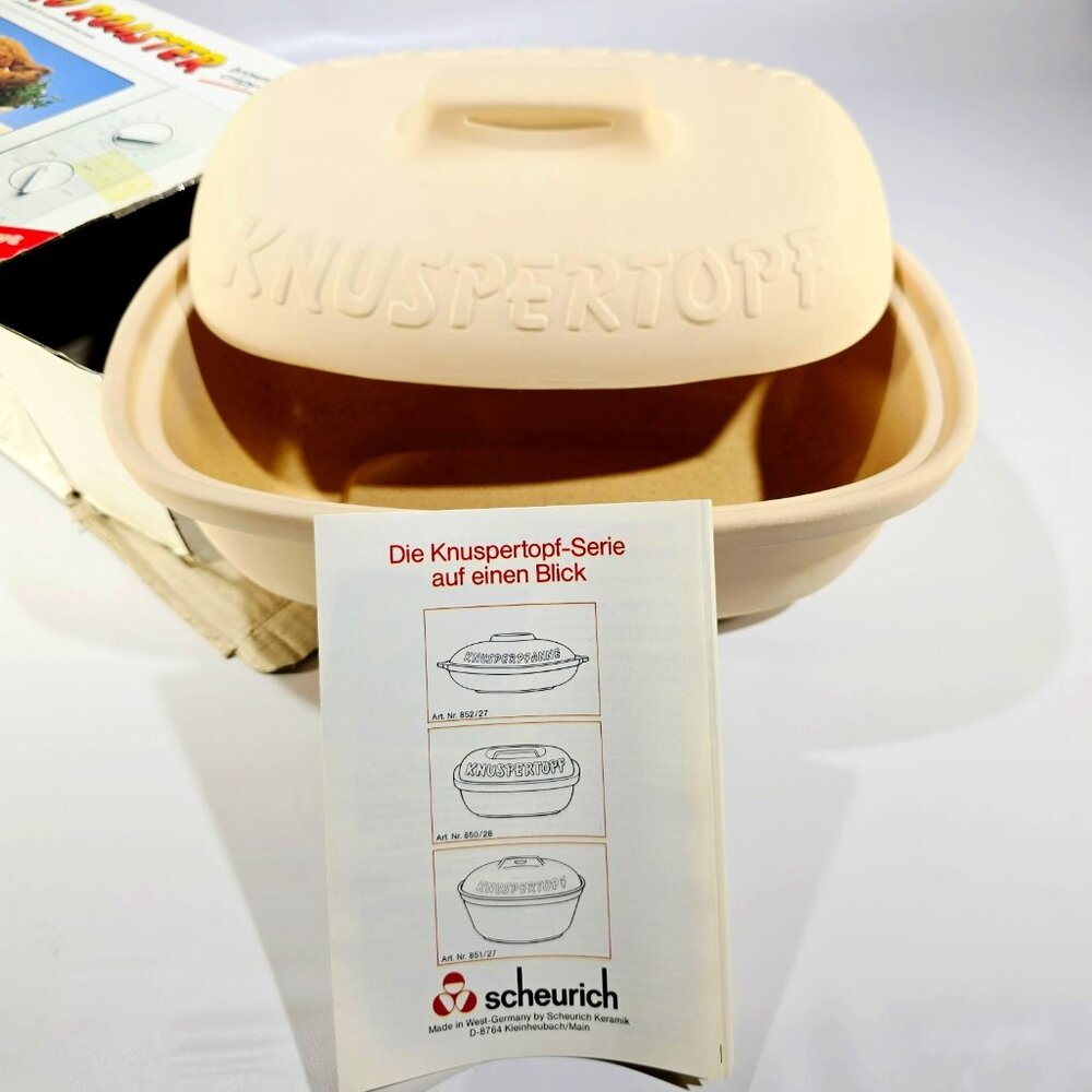 Vintage Scheurich Knuspertopf Glazed Micro Roaster Clay Baker Microwave or Oven